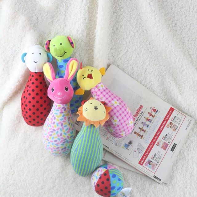 US $11.46 1Set Of Soft Comfort Plush Cute Animal Bowling Games Cloth Bowling Ball Set For Kids Party Fun Toys