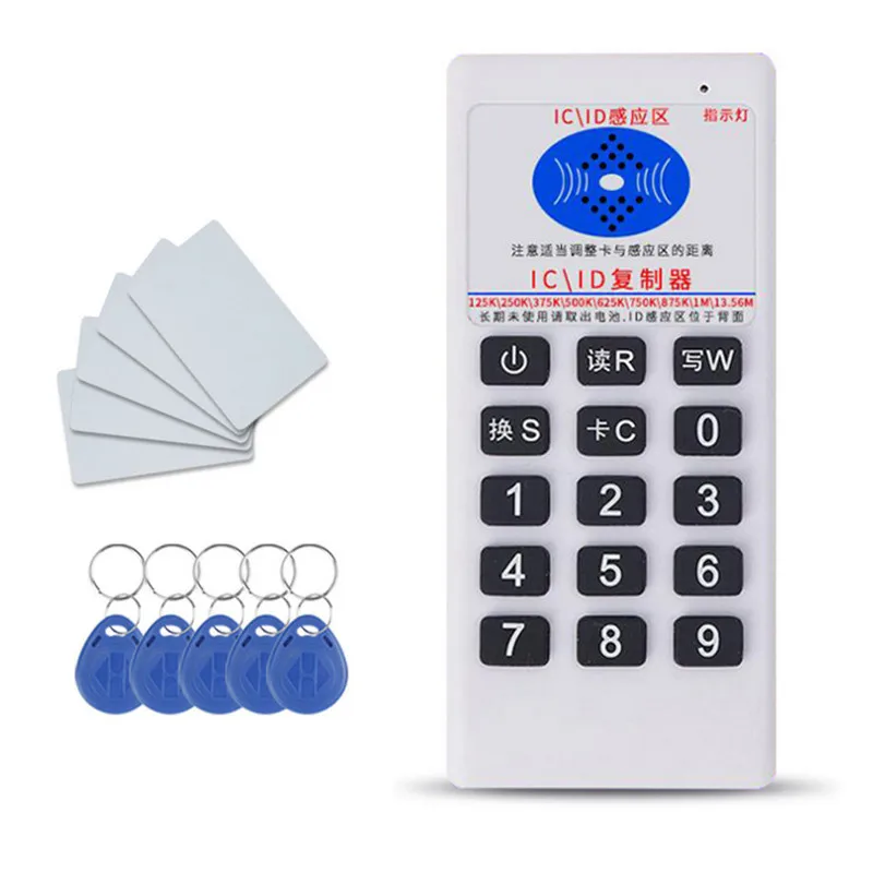 

Handheld Frequency 125KHz RFID IC Card ID Tag Reader Writer Copier Duplicator With Writable Key Fobs/Tags