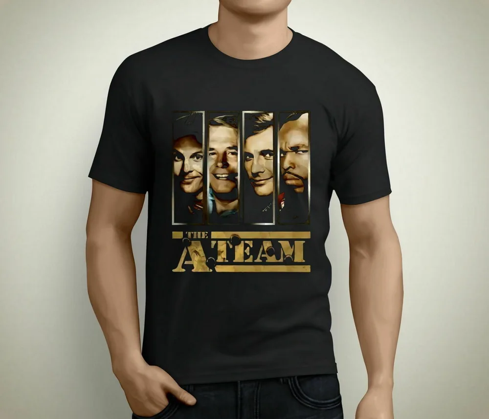 NEW THE A TEAM CLASSIC TV SERIES SHORT SLEEVE MEN'S BLACK T-SHIRT SIZE S TO 3XL Cotton Tee Shirt M Xl 2xl 55xl |