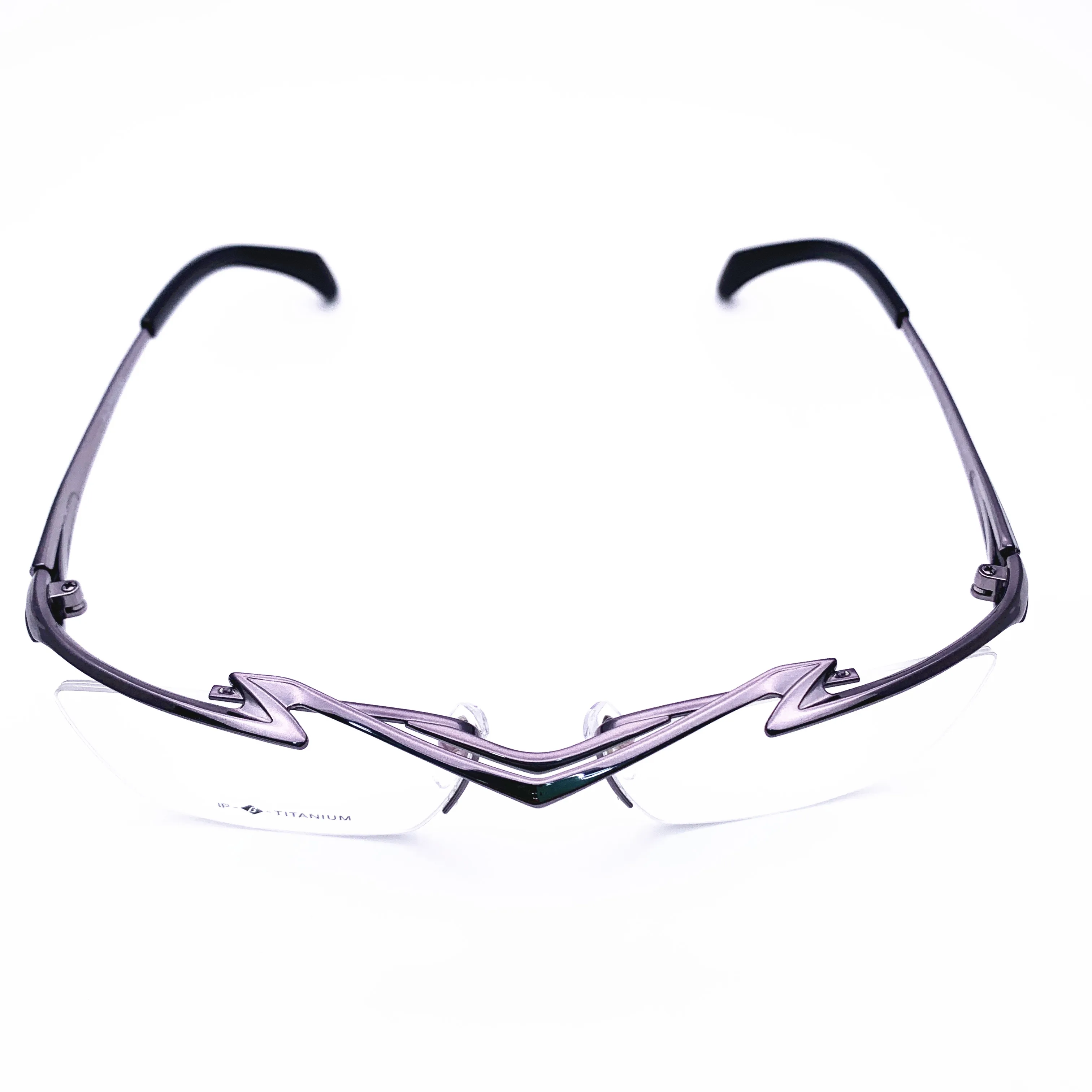 US $71.39 Belight Optical Japan Sharp Design Sports Pure Titanium Half Rimless Frame Men Prescription Semi Eyeglasses Red Eyewear Mf1218