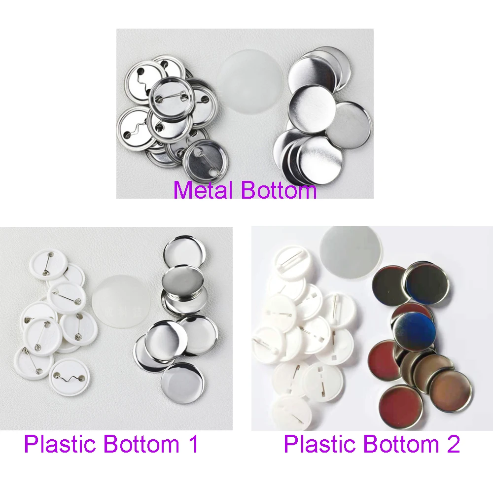 600 Pcs Blank Button Making Supplies 25Mm/1Inch Back Button Pin Making Kit  Metal Badge Parts for Button Making Machine 