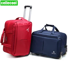 Деловая Мужская Женская дорожная сумка на колесах тележка для багажа чемодан для багажа на колесиках брендовый Повседневный утолщенный Складной футляр