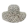 QBHAT Wide Wave Brim Artificial Wool Felt Fedora Hats Leopard Printting Women Floppy Hat Fashionable Female Dress Hat Sun Cap 4