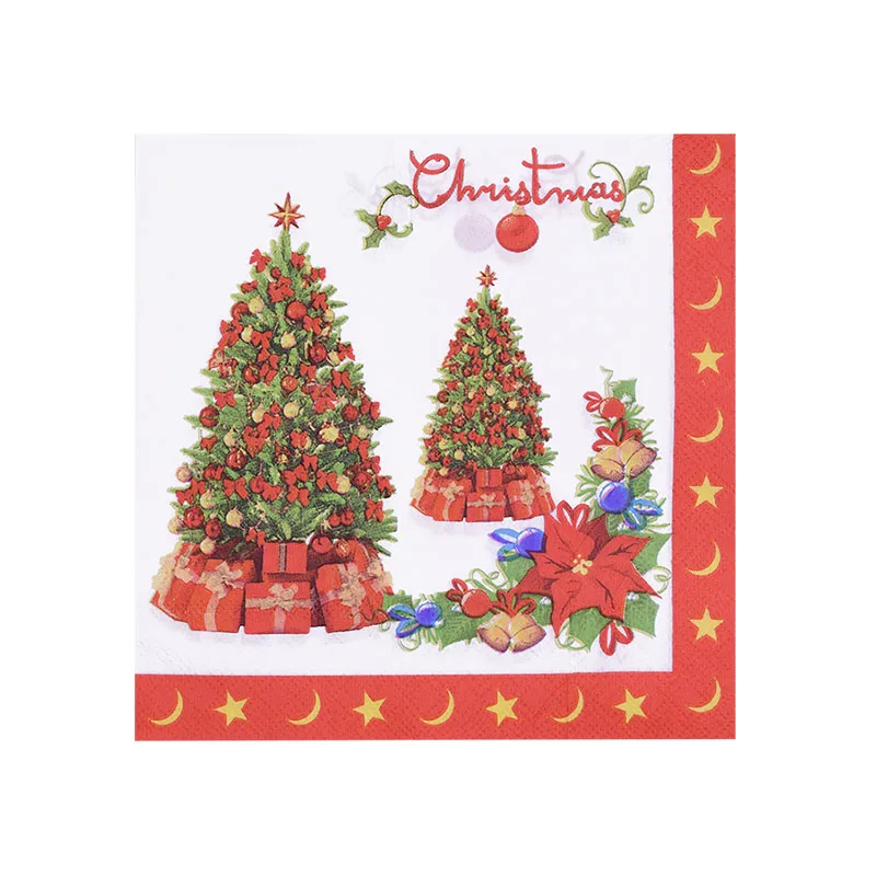 Рождественская одноразовая пластиковая посуда с милым рисунком, салфетка для стола с рождественским декором, новогодние ОБЕДЕННЫЕ принадлежности - Цвет: B13