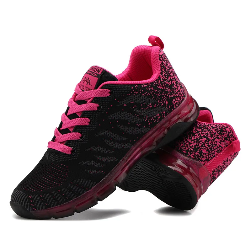 Akexiya/летняя спортивная обувь женщина сетки Для женщин кроссовки c воздушными подушками из вспененного материала; Zapatillas Deportivas Mujer черные бегуны фитнес