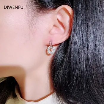 

Diamond S925 Sterling Silver Earring for Women Bohemia Wedding Rose Gold Fine Jewelry Round Diamond Luxury brincos Women Earring