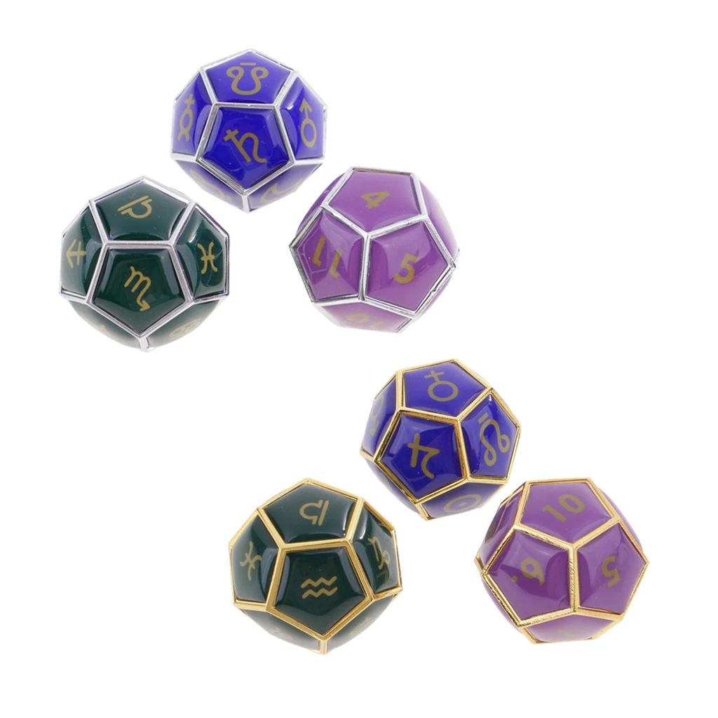 Opaque Constellation Dice Fortune Telling Game Props Pack Of 3 Chrome 1.6cm