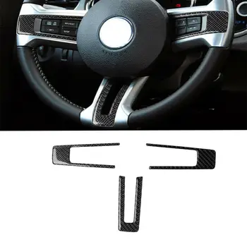 

Carbon Fiber Car Interior Steering Wheel Sticker Cover For Ford Mustang 2009-2013 Car Steering Wheel Stickers