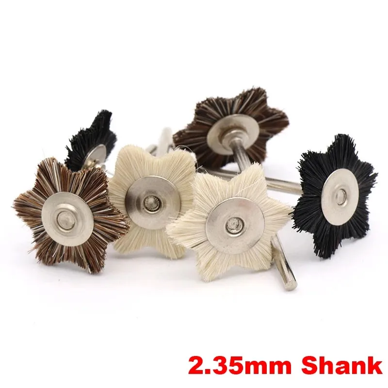 

5Pcs 2.35mm Polishing Brush Hexagonal Brush Straight Handle T-shaped Brush Edge Right Angle Gap Grinding Brush