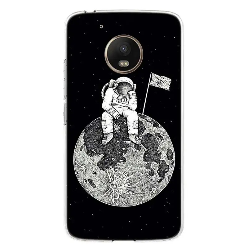TW050-8 Space Moon Astronaut Cover Phone Case For Motorola Moto G7 G6 G5S G5 E4 Plus G4 E5 Play Power EU Gift Fit Patterned Coque - Цвет: TW050-8