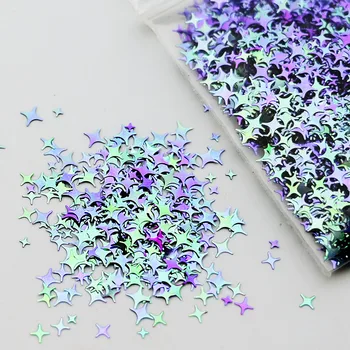 

10g-Bag Color-Shifting Chameleon Chunky 4 Point Star Nail Art GLITTER **COLOR SHIFT/CHAMELEON**3MM | 4MM | 5MM Chameleon Glitter