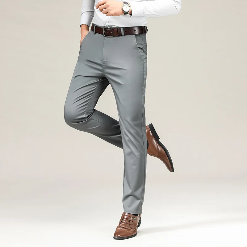 Men Pants stretch pants business pants suit pants men pants thin trousers for Business Office