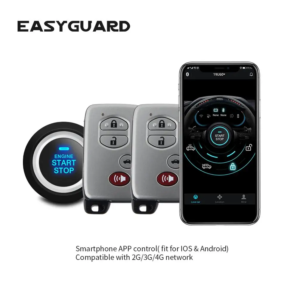 EASYGUARD 2 way GSM Android IOS Apple 4G 3G 2G приложение для телефона дистанционный стартовый