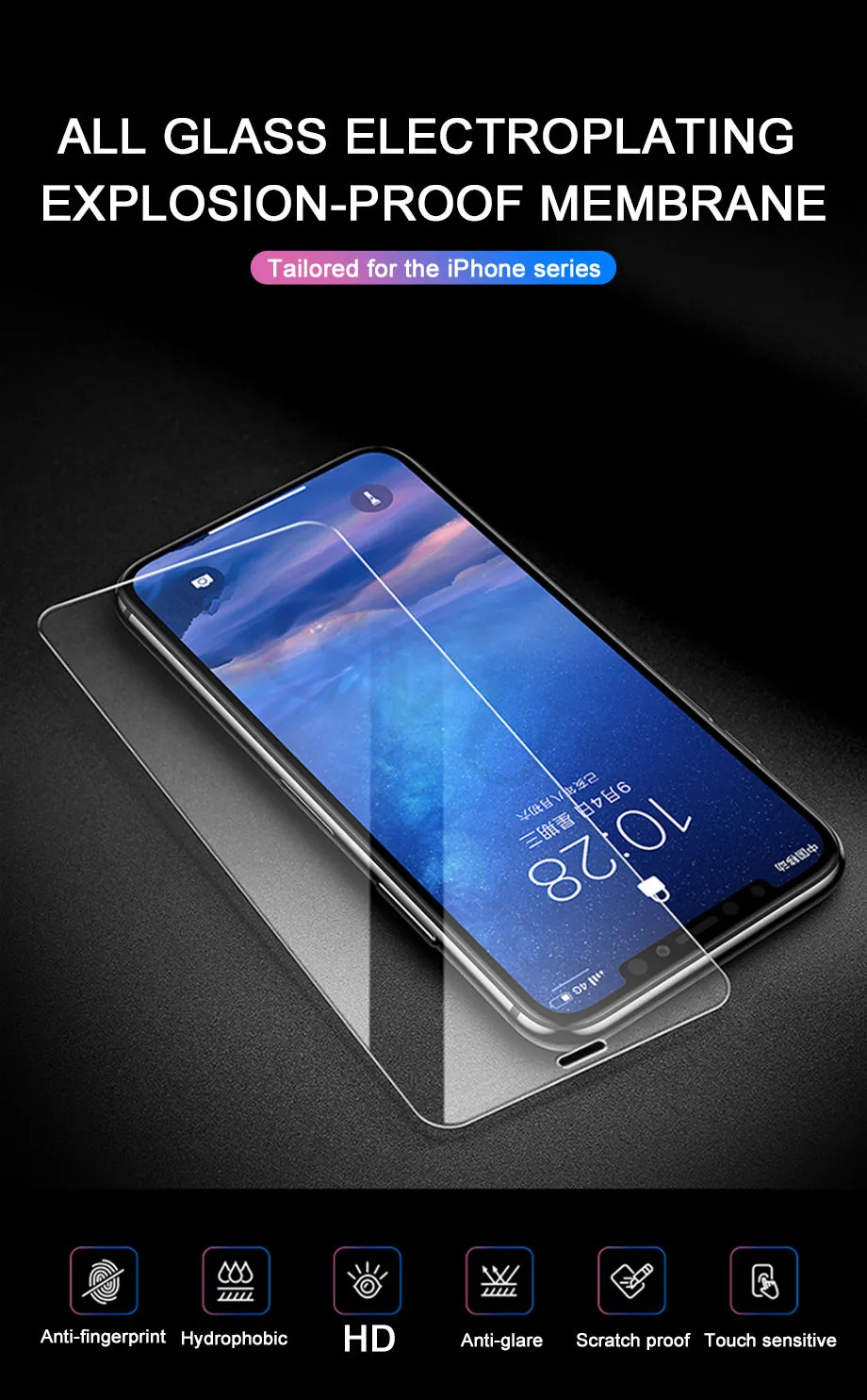3 шт. чехол из закаленного стекла для iphone 11 Pro Max стекло iphone X 5S 6 7 8 Plus Защитная пленка для экрана для iphone X XR XS Max