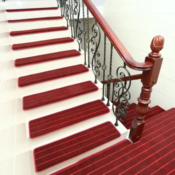 

15pcs Adhesive Carpet Stair Treads Mat Non-slip Cover Protection Step Rug Support Customization