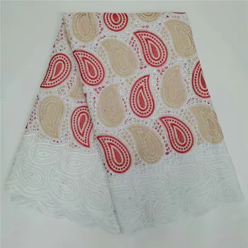 

5 yard Swiss lace fabric 2020 latest Dry lace embroidery African 100% cotton fabrics Swiss voile lace popular Dubai style 1L0627
