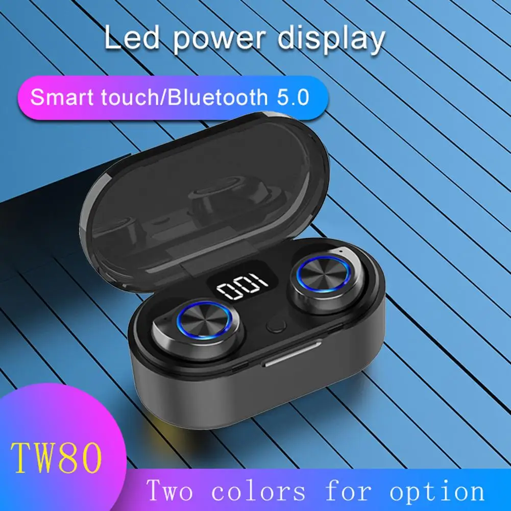 Новинка TW80 наушники Bluetooth беспроводные светодиодный цифровой дисплей TWS