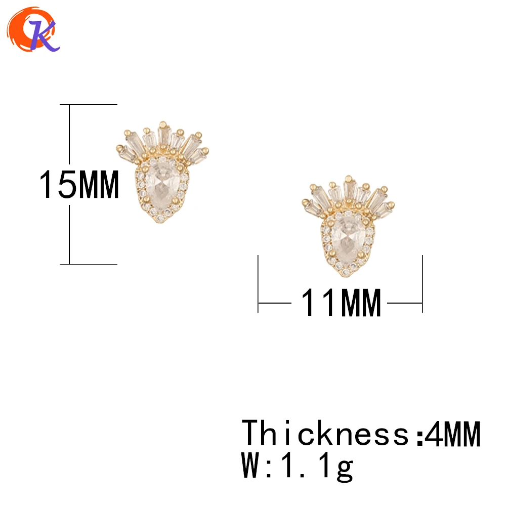 Cordial Design 40Pcs Jewelry Accessories/Hand Made/Cubic Zirconia Charms/Genuine Gold Plating/DIY Making/Fingernail Findings - cordial