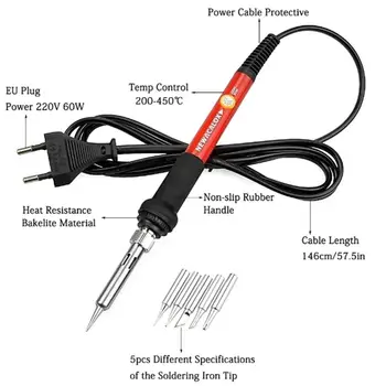 

Soldering Handheld Soldering Iron Suit Electric Iron Kit Durable Adjustable Puller Tools Repair Tool External Heat Type