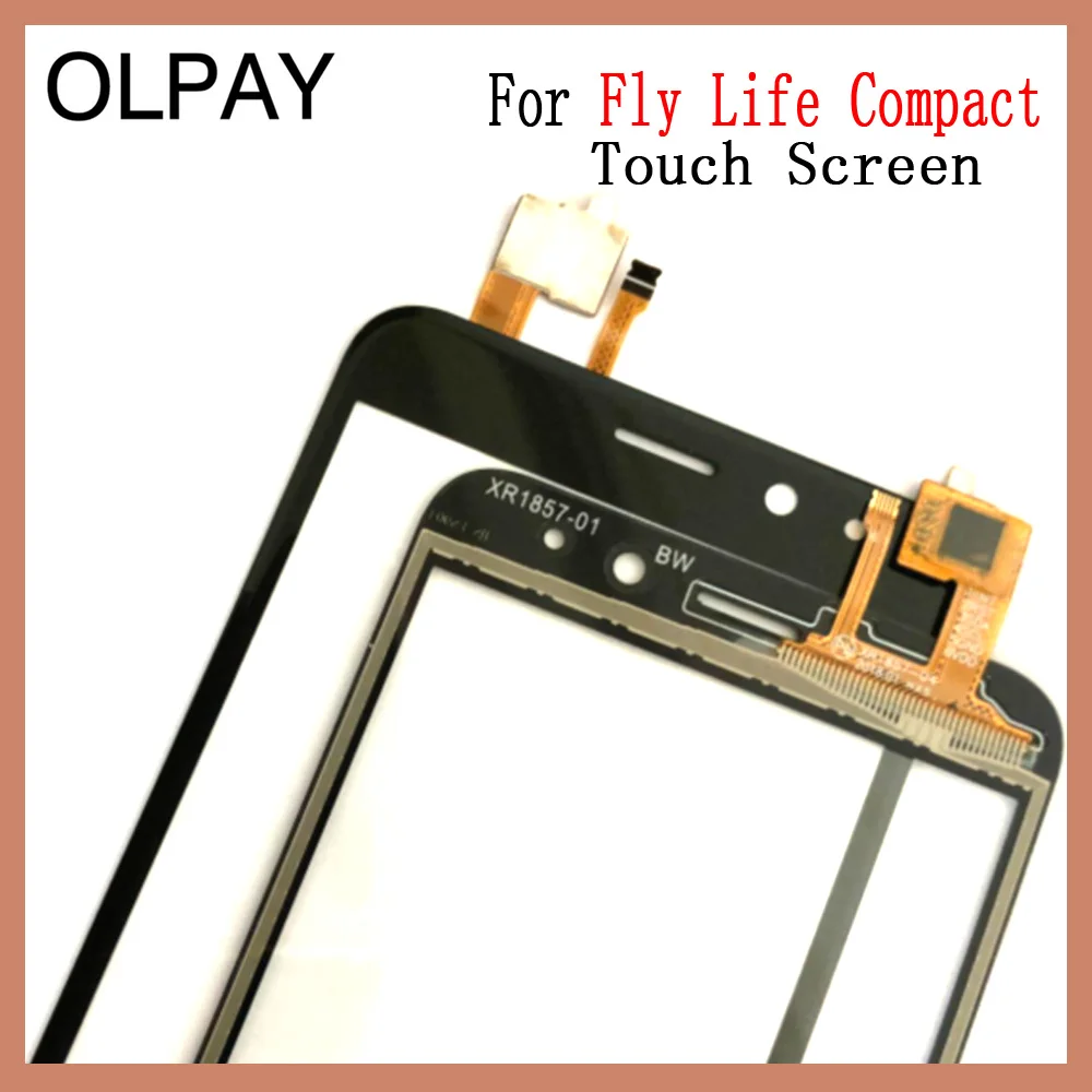 OLPAY 4,9" мобильный сенсорный экран сенсор для Fly Life компактный сенсорный экран дигитайзер Передняя стеклянная панель Бесплатный клей+ салфетки