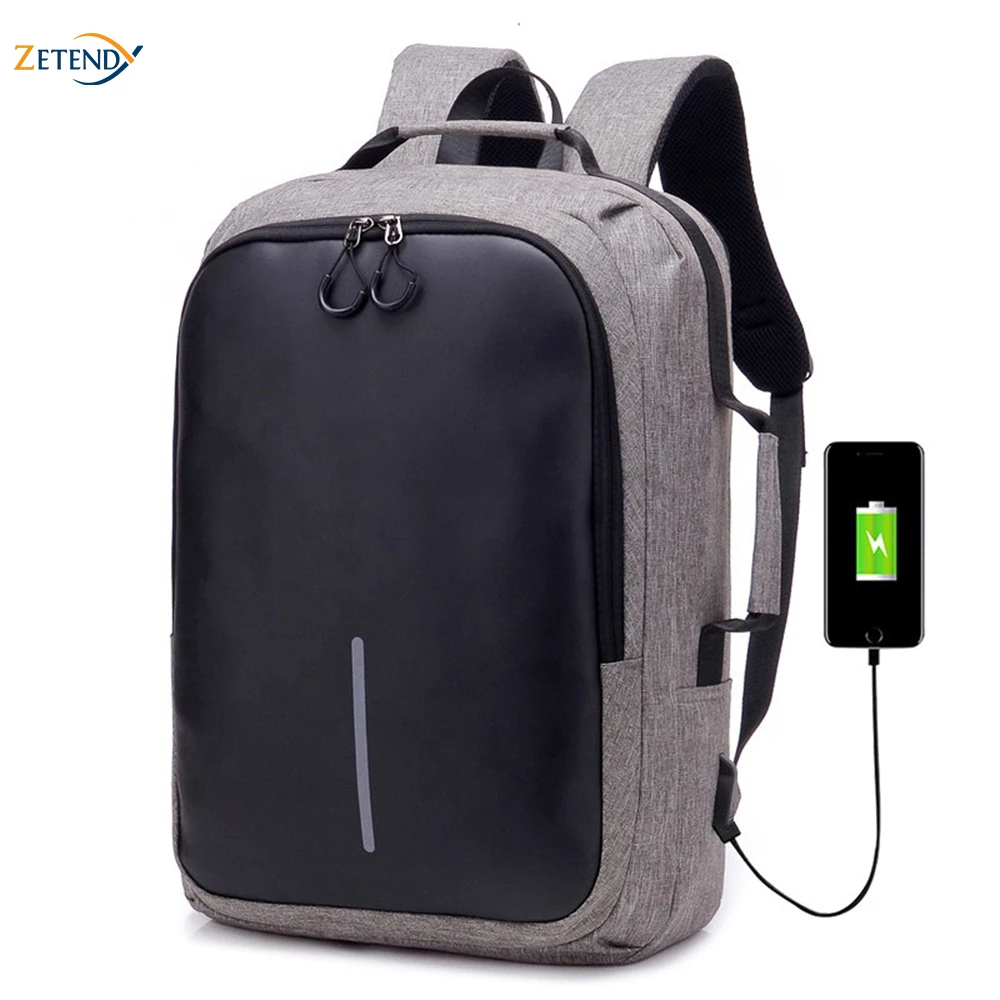 

Backpack Large-capacity Business Polyester With USB Interface Reflective Strip Design Casual Male Travel Computer Waterproof Bag