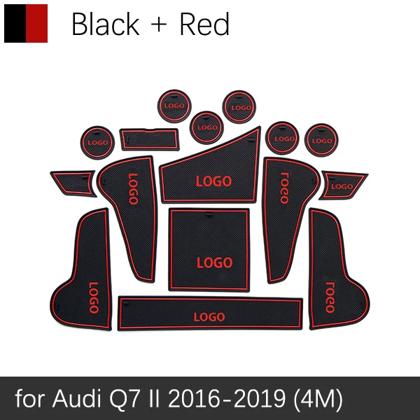 Противоскользящий резиновый подстаканник для ворот для Audi Q7 MK2 4 M, коврик для двери, наклейки, нескользящая накладка, аксессуары - Название цвета: Red