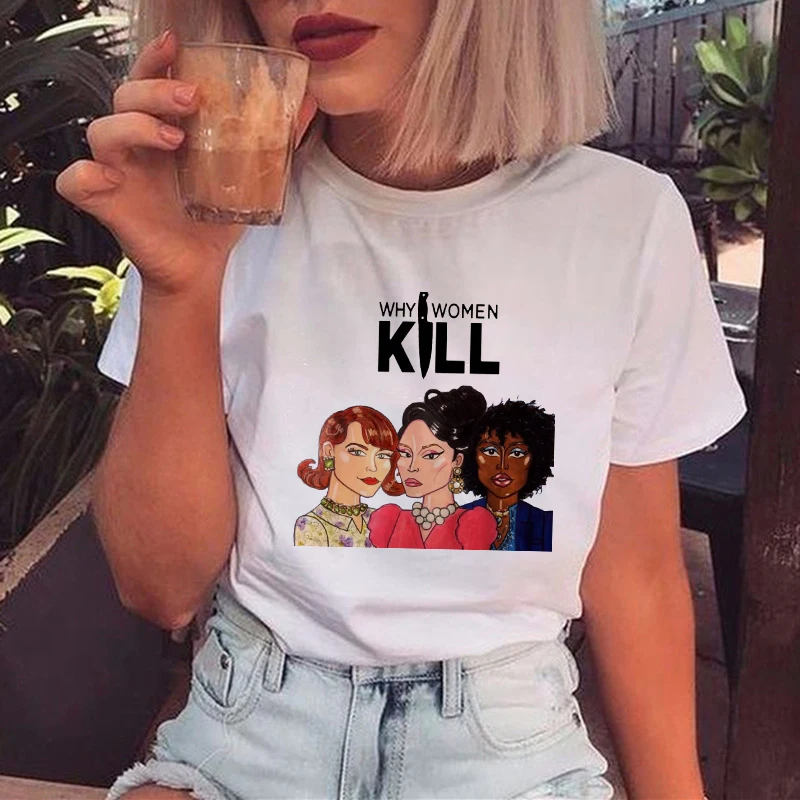 Showtly なぜ女性キルテレビ番組女性 Tシャツファッションクラシックスタイル Tシャツ原宿グラフィック Tシャツ特大半袖 Tシャツ Aliexpress