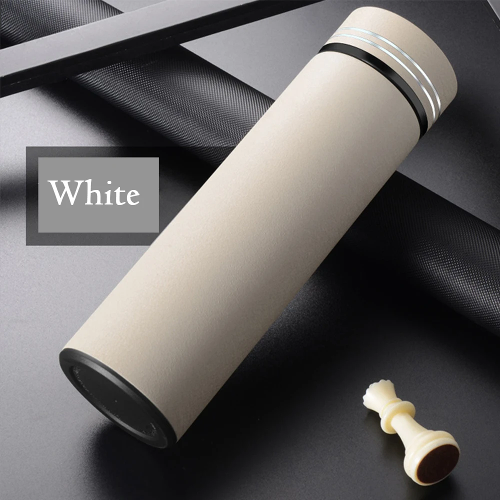 white thermo mug 304 нержавеющая сталь Термокружка 480 мл бизнес чашка для воды портативная Термокружка Битва с чайным фильтром индивидуальный логотип для подарка - Цвет: white thermo mug