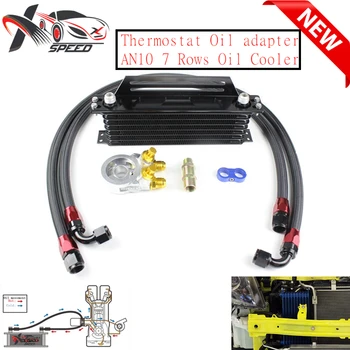 

7 row oil cooler AN10 Engine radiator and GREX thermostat Oil adapter kit XXTOL07-13BL/BK
