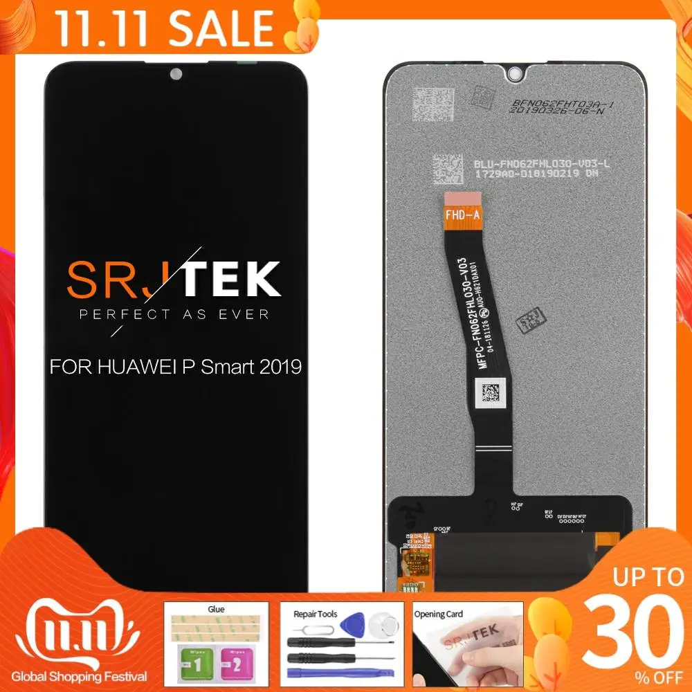 

For Huawei P Smart 2019 LCD Touch Screen Display Digitizer Assembly Replacement Glass Sensor Panel Parts With Frame