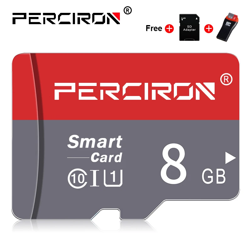 PERCIRON наивысшего качества micro sd карта micro sd слот для карт памяти U3 A1 V30 80 МБ/с. TF cartao de memoria карты 128 ГБ высокоскоростной флеш-карта - Емкость: 8GB with reader