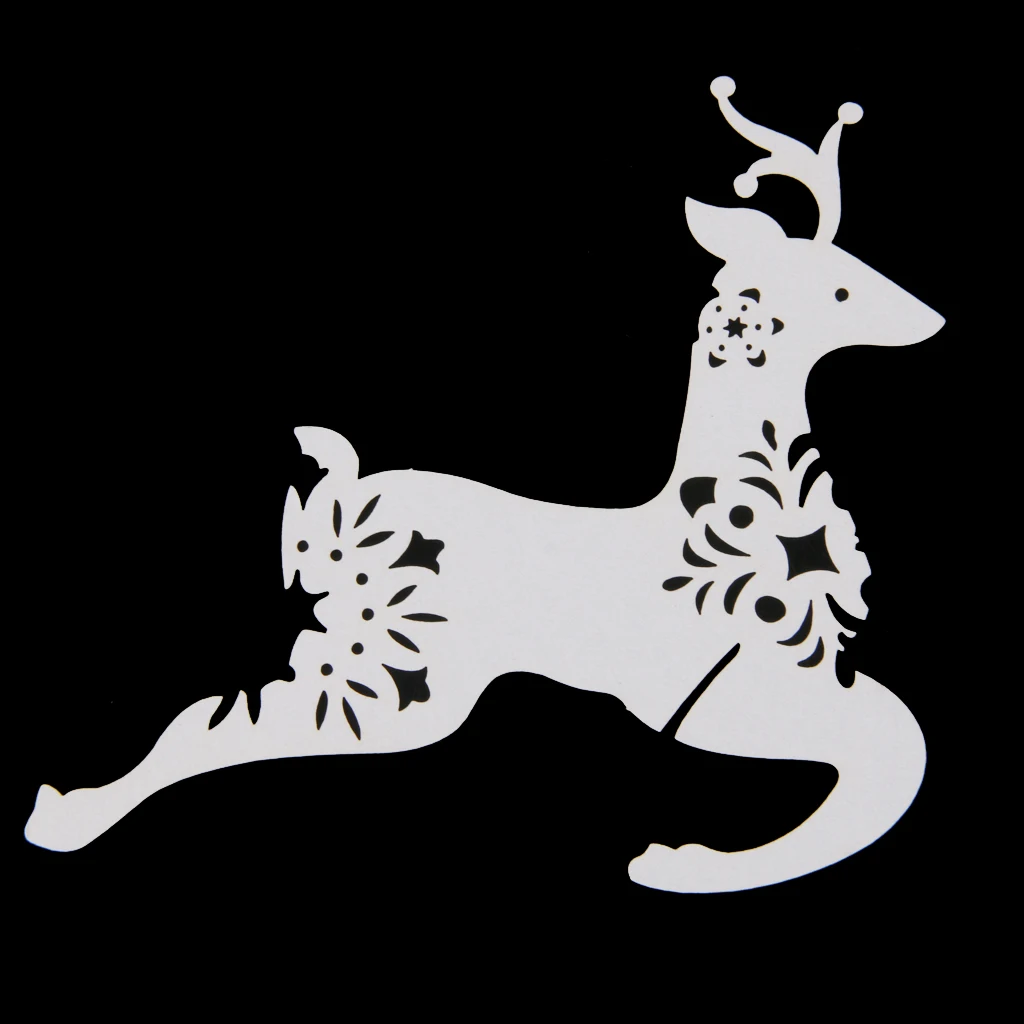 Stunning Reindeer Shape Glass Place Cards Wedding Birthday Party Ornaments White Pack Of 50PCS