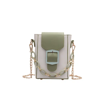 

Luxury women's bag solid color PU leather women's messenger bag designer 2020 thin chain messenger bag women's travel bag