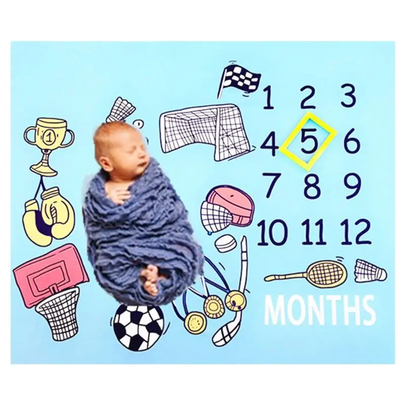 

New Baby Photo Background Cloth Blankets Love Sports Newborn Infants Creative Month Photography Blanket