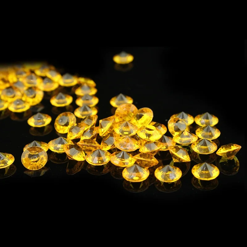 1000 шт 10 мм прозрачный акриловый Свадебный Стол Конфетти бриллианты разлетающиеся кристаллы украшения - Цвет: gold