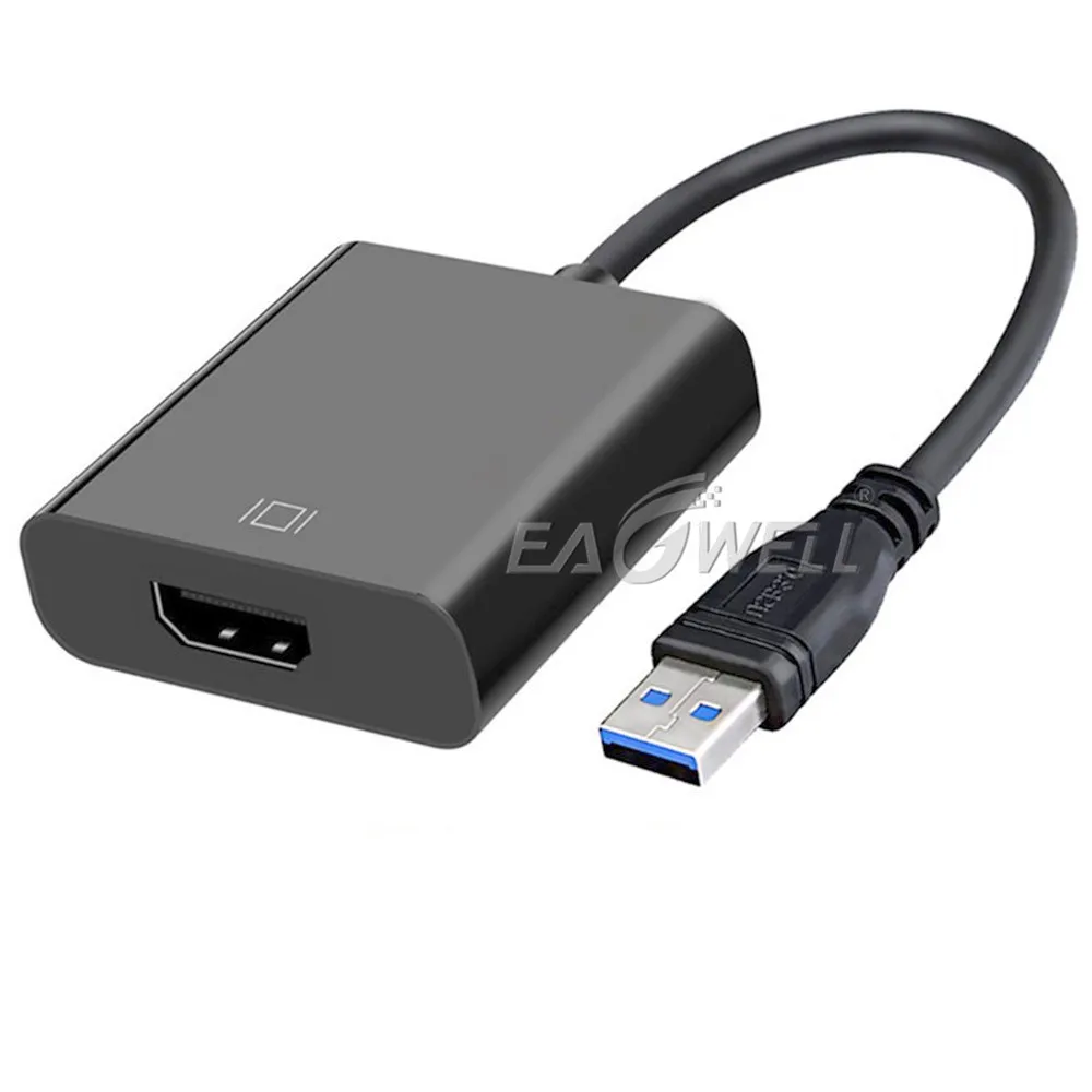 Black USB 3,0 к HDMI HD 1080P видеокабель, адаптер конвертер для ПК ноутбука USB к HDMI внешняя видео карта мульти монитор адаптер - Цвет: Black
