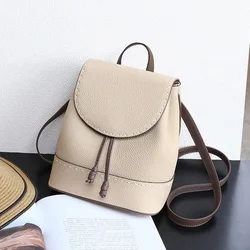 New Lady Small Backpack Women Top Quality Genuine Leather Shoulder Bag Multi Function Mini Backpacks Female School Bag For Teena