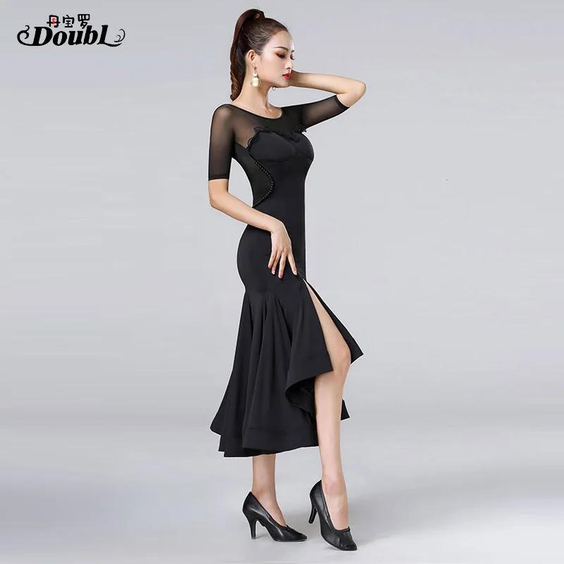 DOUBL New Modern Dresses Dress Backless Social Ballroom Waltz Dance Skirt Dancing Costume Performance Competition Tango Wear