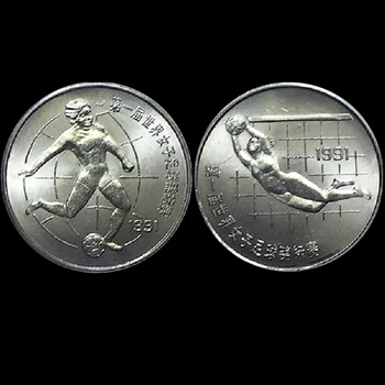 

China 1991 Women's Football Commemorative Coin 2 Commemorative Coins 10 Yuan0% Real Original Coin Rare