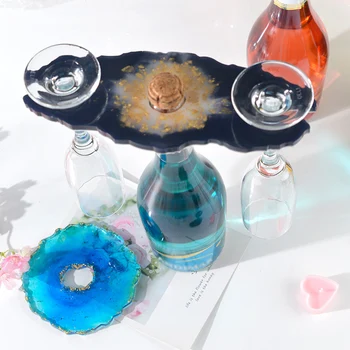 

Large Silicone Wine Glass Holder Resin Casting Mold Silicone Irregular Tray Coasters Epoxy Mould Craft Tool SDF-SHIP