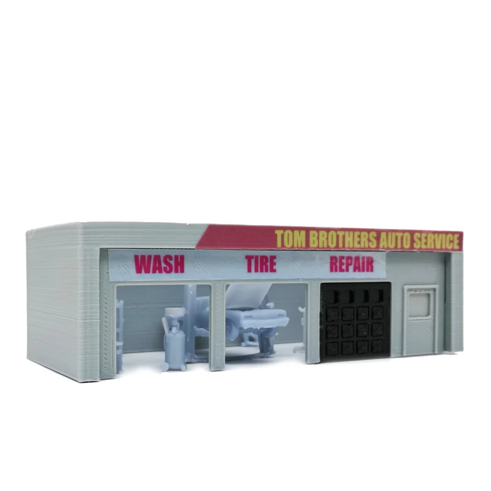 Outland Models Railway Scenery Auto Service Shop & Accessories 1:87 HO Scale - Image 2