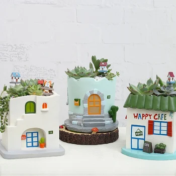 

Pot Living House Flowerpot-Sunset Cafe Home Decoration Accessories Household Desktop Komori Decorative Resin Cartoon Flower