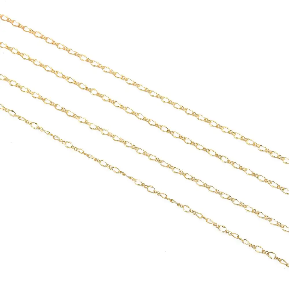 

1m/lot 3mm 18K Gold Plated Link Chains Bulk Necklace Chain For DIY Bracelet Jewelry Making Anklet Accessories Handmade Findings