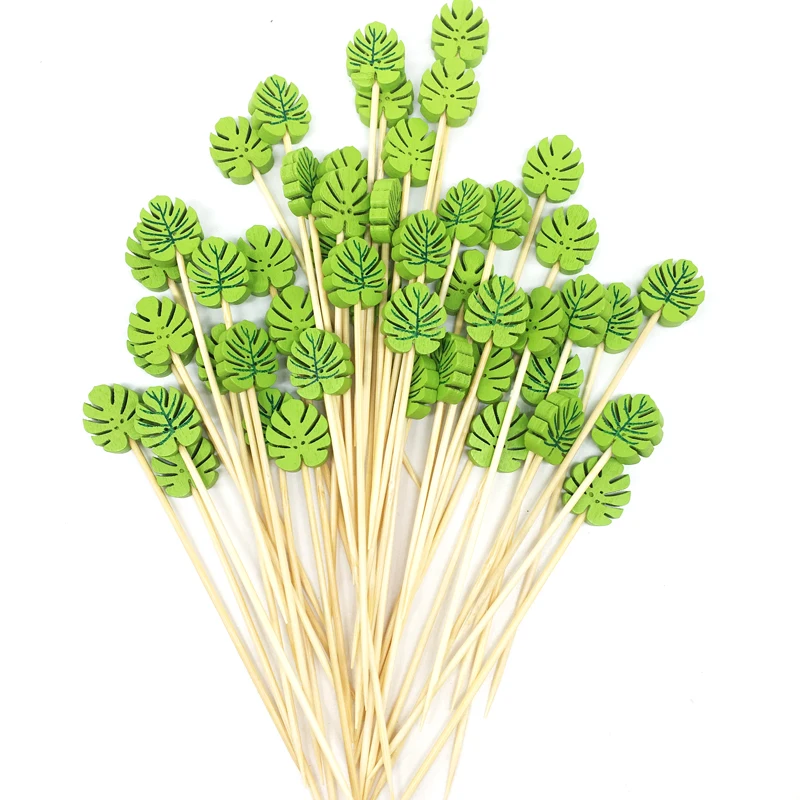 100 Stuks Cocktailsticks, Rood Hart Bamboe Houten Cocktail Stick, Houten Tandenstokers Feestartikelen, voor Gerechten, Fruit, Tandenstoker