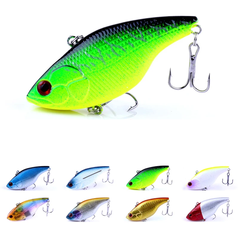 

1PC VIB 7.5CM/18g 6# Hook Plastic Hard Bait Vibe Rattle Hooks Isca Artificial Crankbait Pesca fishing lures