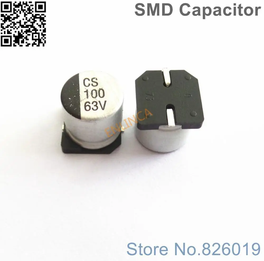 5 шт./лот 63 в 100 мкФ SMD алюминиевые электролитические конденсаторы размер 10*10 |