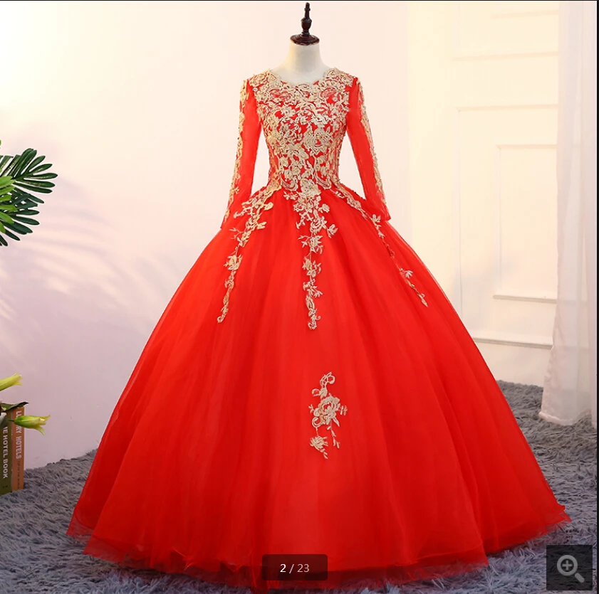 robe de soiree красное бальное платье с длинным рукавом Выпускные платья золотистые кружевные аппликации с жемчугом торжественные платья для выпускного горячая распродажа