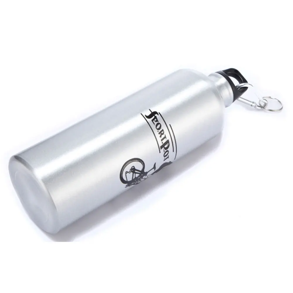 Outdoor 750ML Water Drinking Bottle Carabiner Hiking Cycling Aluminum Cup