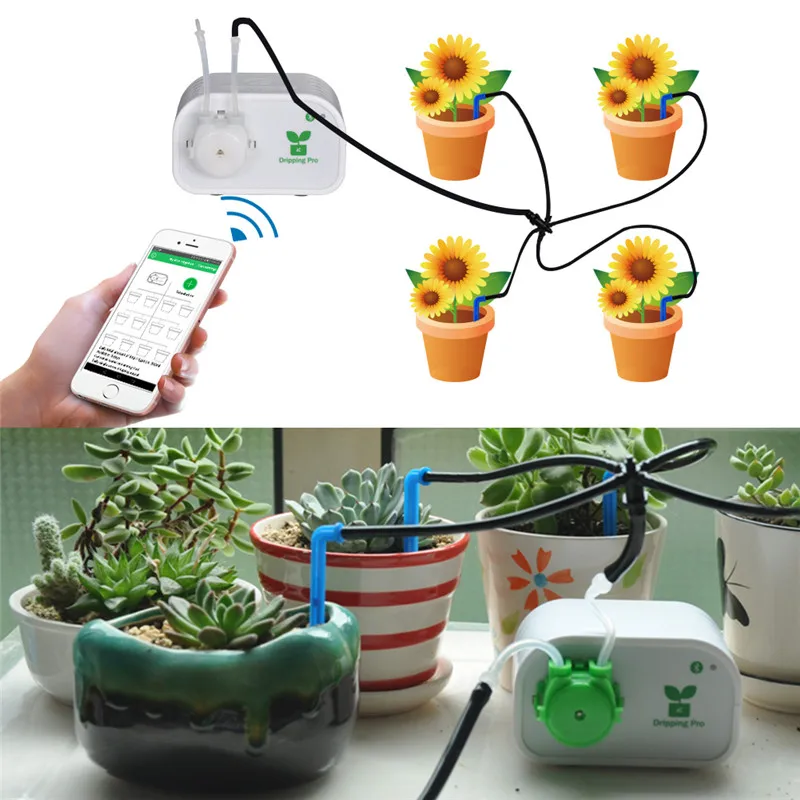 

Home Micro Automatic Drip Irrigation Watering Kit System Sprinkler with Mobile Phone Control Garden Tool Water Pump Timer System