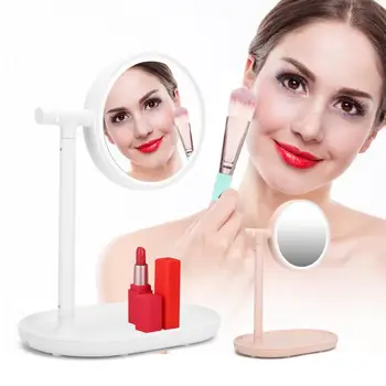 

Facial kit Double-Sided Rotating LED Cosmetic Mirror Desktop Non-Slip Magnifying Makeup Mirror